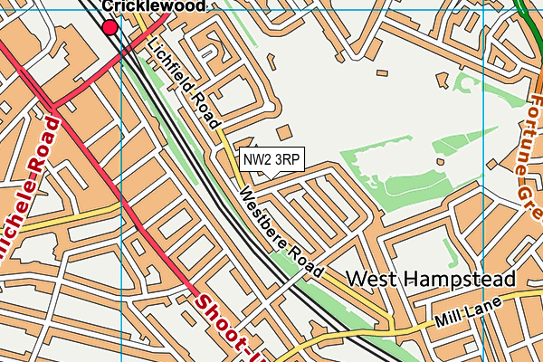 NW2 3RP map - OS VectorMap District (Ordnance Survey)