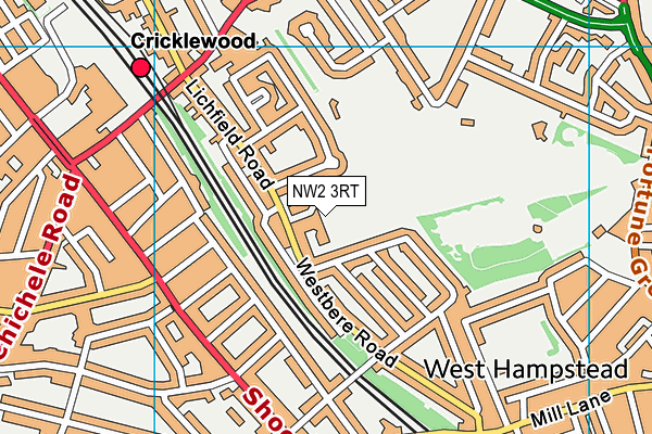 Hampstead School map (NW2 3RT) - OS VectorMap District (Ordnance Survey)