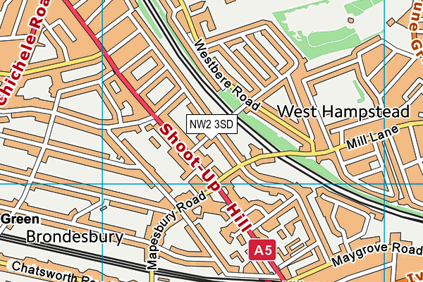 The Mulberry House School map (NW2 3SD) - OS VectorMap District (Ordnance Survey)