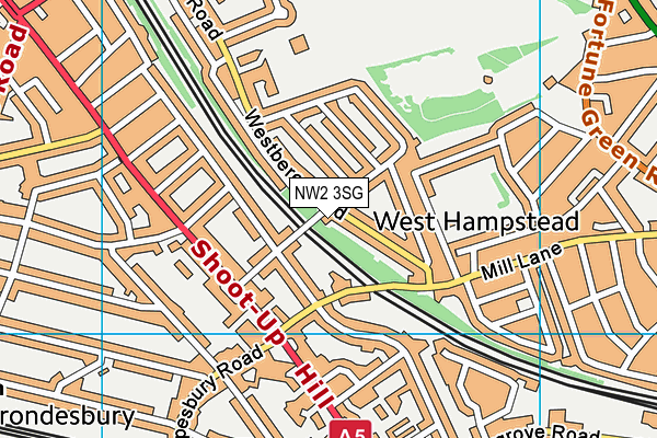 NW2 3SG map - OS VectorMap District (Ordnance Survey)