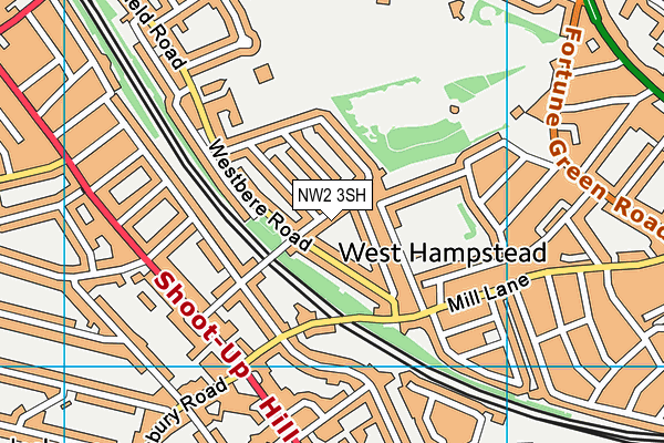 NW2 3SH map - OS VectorMap District (Ordnance Survey)