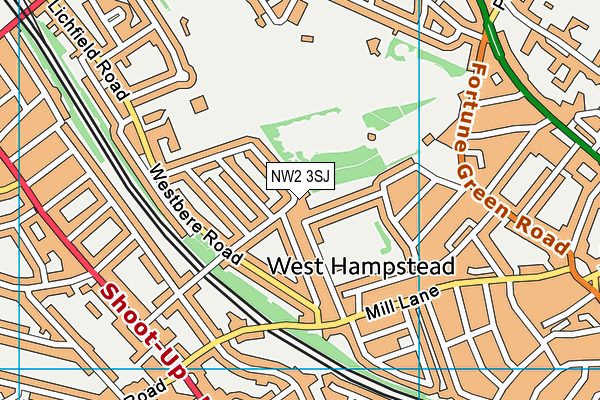 NW2 3SJ map - OS VectorMap District (Ordnance Survey)