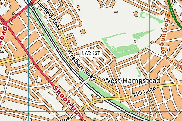 NW2 3ST map - OS VectorMap District (Ordnance Survey)