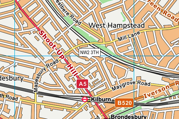 NW2 3TH map - OS VectorMap District (Ordnance Survey)