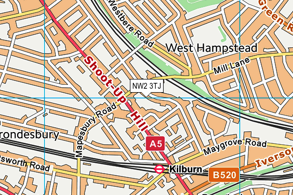 NW2 3TJ map - OS VectorMap District (Ordnance Survey)