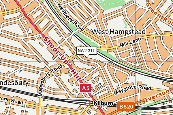 NW2 3TL map - OS VectorMap District (Ordnance Survey)