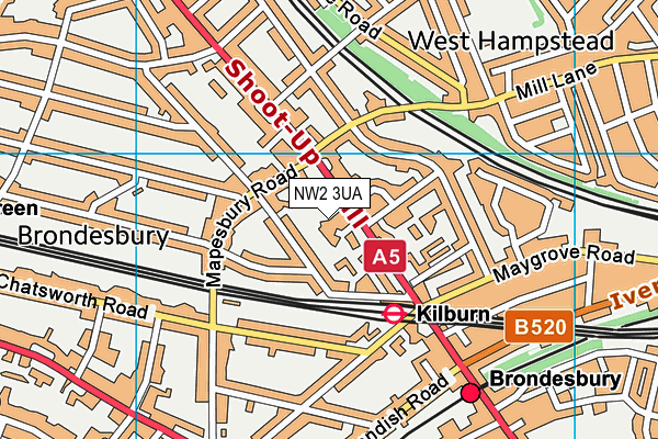 NW2 3UA map - OS VectorMap District (Ordnance Survey)