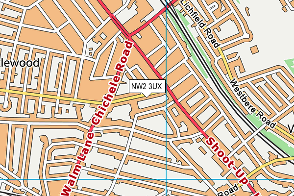 NW2 3UX map - OS VectorMap District (Ordnance Survey)