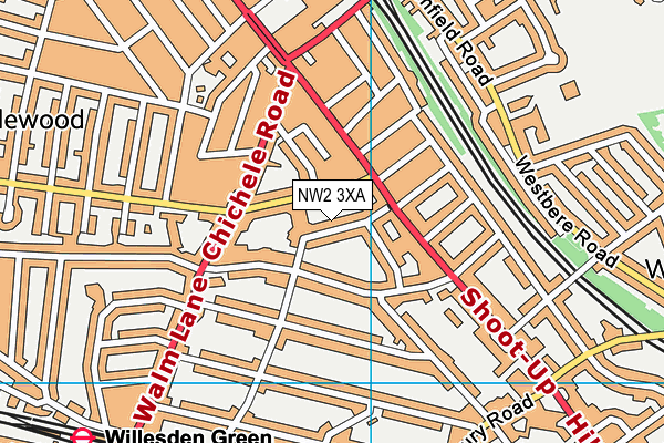 NW2 3XA map - OS VectorMap District (Ordnance Survey)