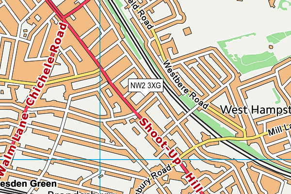 NW2 3XG map - OS VectorMap District (Ordnance Survey)