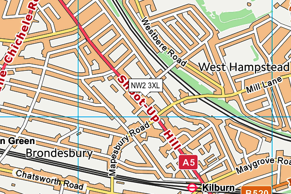 NW2 3XL map - OS VectorMap District (Ordnance Survey)