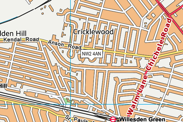 NW2 4AN map - OS VectorMap District (Ordnance Survey)