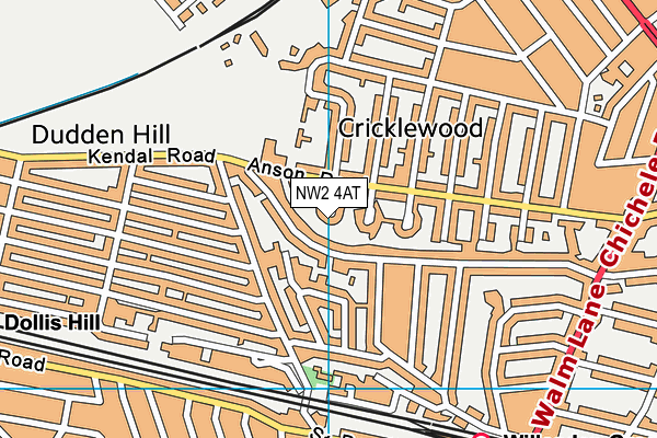 NW2 4AT map - OS VectorMap District (Ordnance Survey)