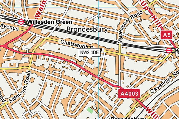 NW2 4DE map - OS VectorMap District (Ordnance Survey)