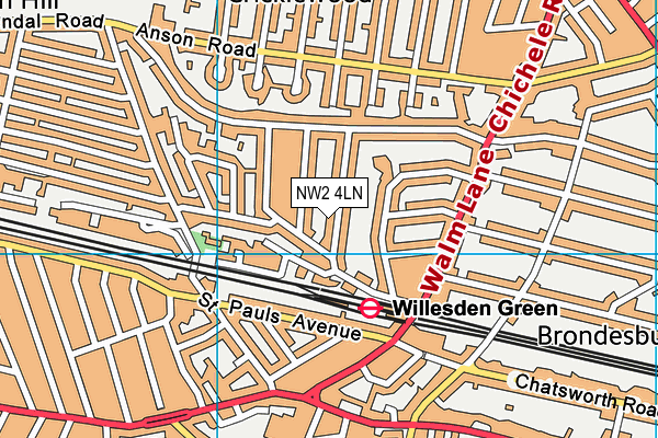 NW2 4LN map - OS VectorMap District (Ordnance Survey)