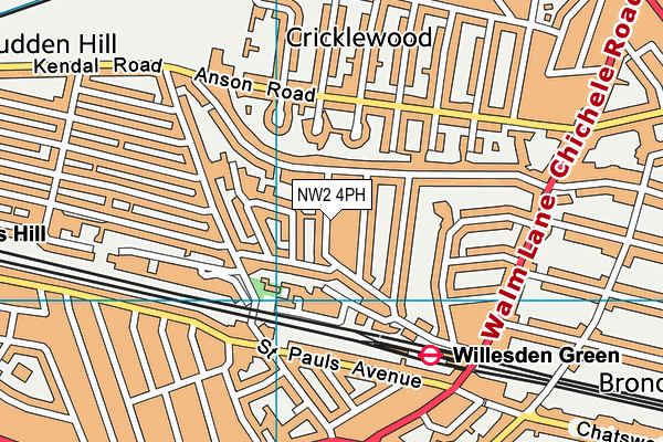NW2 4PH map - OS VectorMap District (Ordnance Survey)