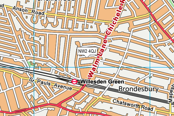 NW2 4QJ map - OS VectorMap District (Ordnance Survey)