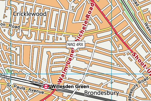 NW2 4RX map - OS VectorMap District (Ordnance Survey)