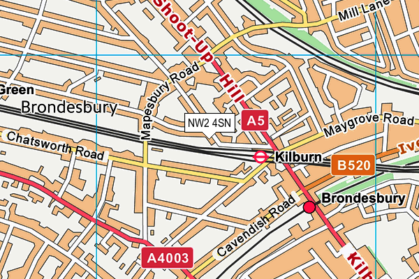 NW2 4SN map - OS VectorMap District (Ordnance Survey)