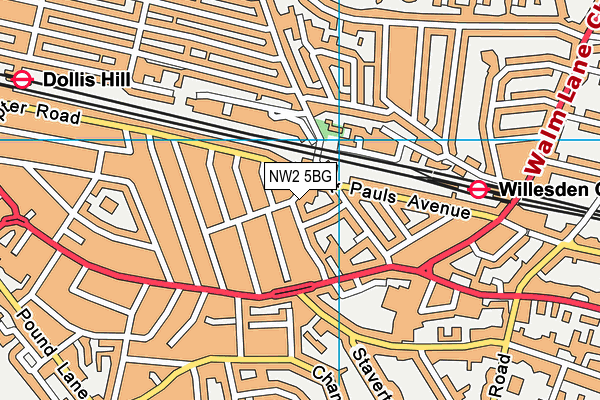 NW2 5BG map - OS VectorMap District (Ordnance Survey)