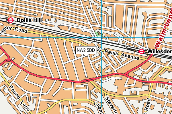 NW2 5DD map - OS VectorMap District (Ordnance Survey)