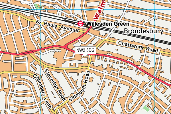NW2 5DG map - OS VectorMap District (Ordnance Survey)
