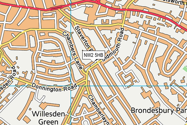 NW2 5HB map - OS VectorMap District (Ordnance Survey)