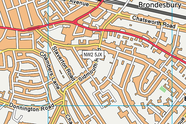 NW2 5JX map - OS VectorMap District (Ordnance Survey)