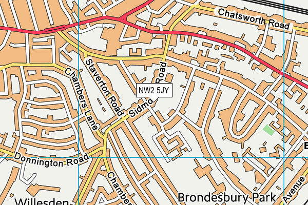 Nuffield Health (Brondesbury Park) map (NW2 5JY) - OS VectorMap District (Ordnance Survey)