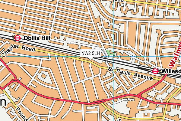 NW2 5LH map - OS VectorMap District (Ordnance Survey)