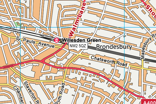 NW2 5QZ map - OS VectorMap District (Ordnance Survey)