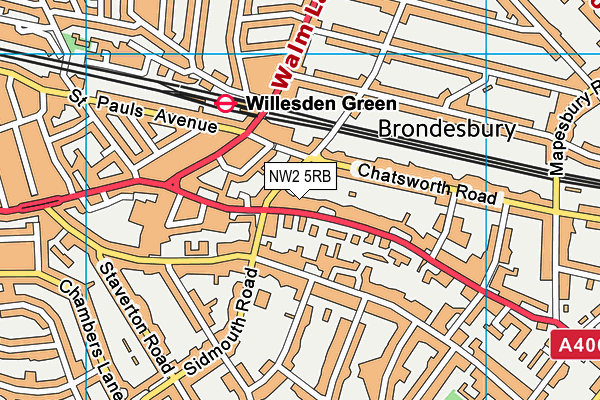 NW2 5RB map - OS VectorMap District (Ordnance Survey)
