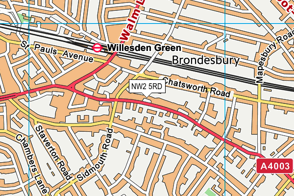 NW2 5RD map - OS VectorMap District (Ordnance Survey)