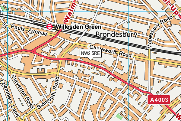 Map of 250 WILLESDEN LANE LTD at district scale