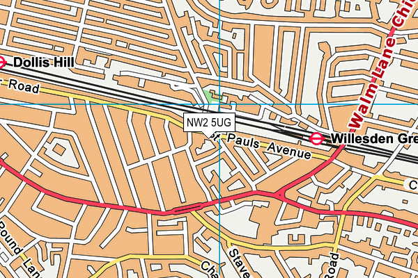 NW2 5UG map - OS VectorMap District (Ordnance Survey)