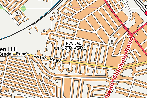 NW2 6AL map - OS VectorMap District (Ordnance Survey)