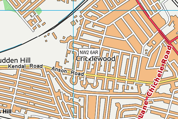 NW2 6AR map - OS VectorMap District (Ordnance Survey)