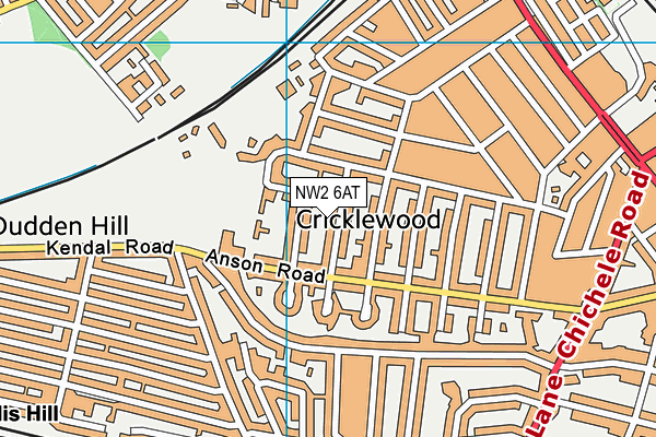 NW2 6AT map - OS VectorMap District (Ordnance Survey)
