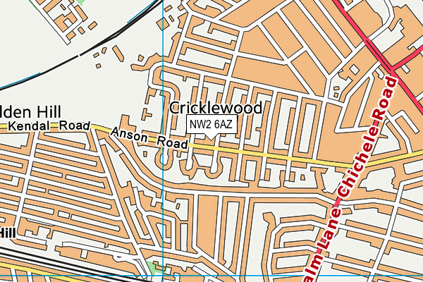 NW2 6AZ map - OS VectorMap District (Ordnance Survey)