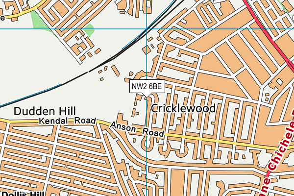 NW2 6BE map - OS VectorMap District (Ordnance Survey)