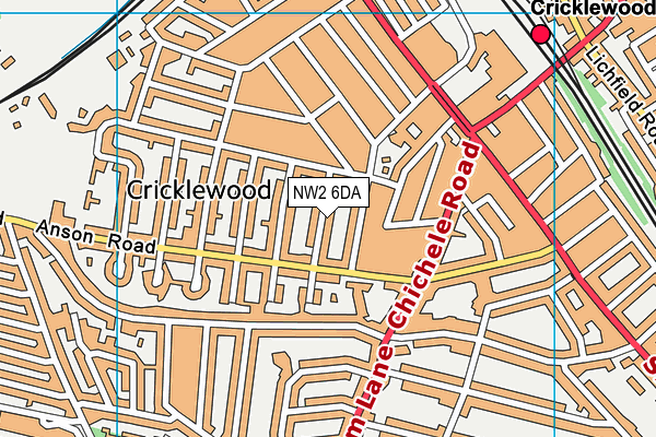 NW2 6DA map - OS VectorMap District (Ordnance Survey)