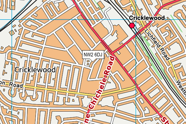 NW2 6DJ map - OS VectorMap District (Ordnance Survey)