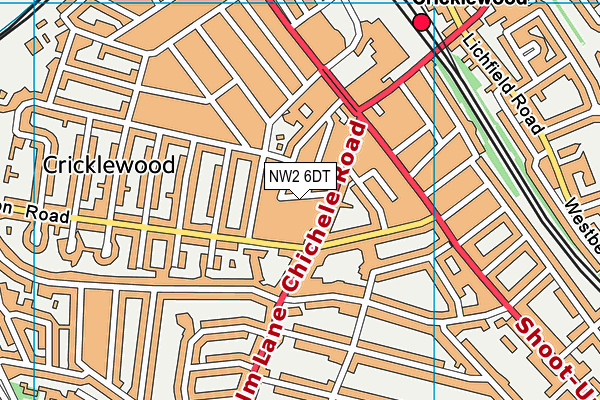NW2 6DT map - OS VectorMap District (Ordnance Survey)