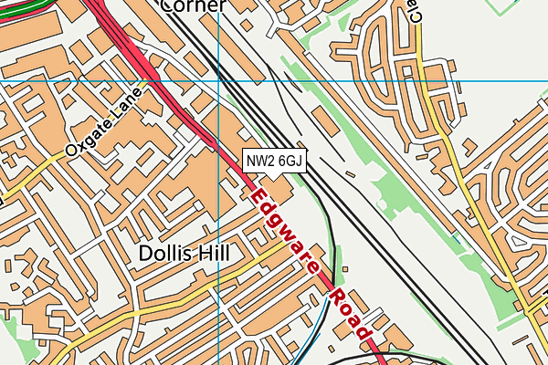 NW2 6GJ map - OS VectorMap District (Ordnance Survey)