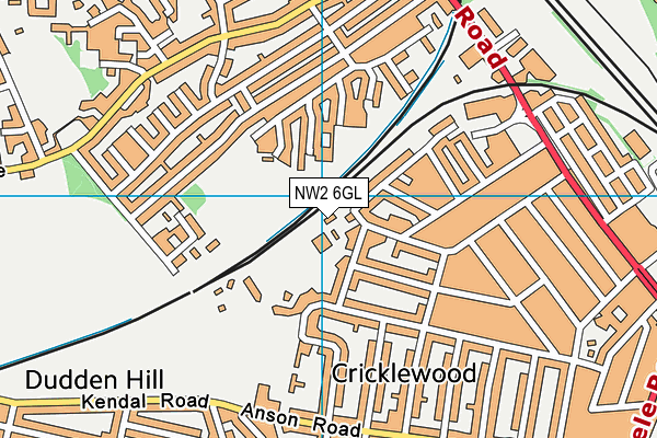 NW2 6GL map - OS VectorMap District (Ordnance Survey)