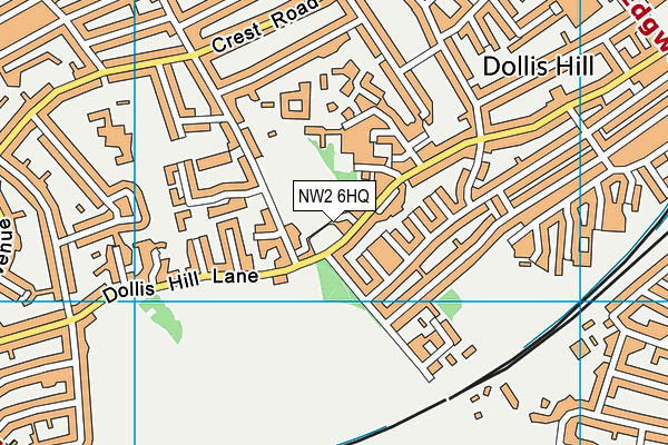 NW2 6HQ map - OS VectorMap District (Ordnance Survey)