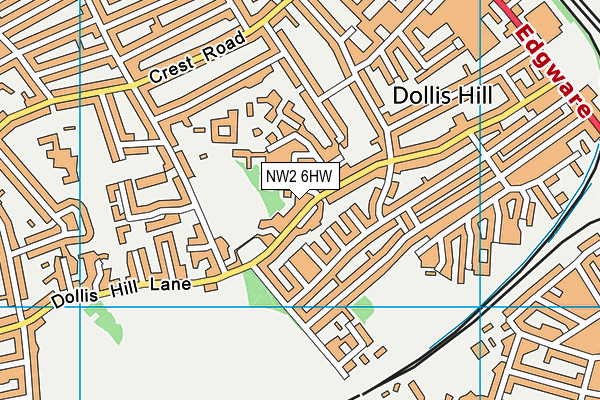 NW2 6HW map - OS VectorMap District (Ordnance Survey)