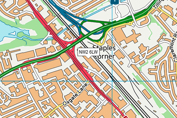 The Gym Group (London Staples Corner) map (NW2 6LW) - OS VectorMap District (Ordnance Survey)