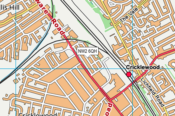 NW2 6QH map - OS VectorMap District (Ordnance Survey)