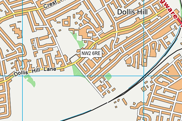 NW2 6RE map - OS VectorMap District (Ordnance Survey)